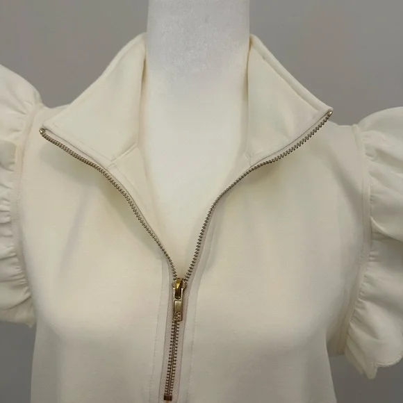 Umgee Cream Ruffle Sleeve Top - Picture 2 of 4